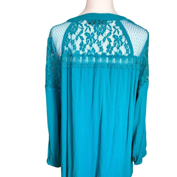 Roaman’s  Women's Plus Size Lace V-Neck Big Shirt Top Size 20W - Picture 16 of 17